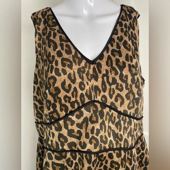 NM NEIMAN MARCUS A-line Leopard Print Sleeveless Dress - Picture 6 of 8